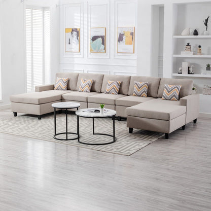 Nolan - Fabric 5 Piece Sectional Sofa With Interchangeable Legs