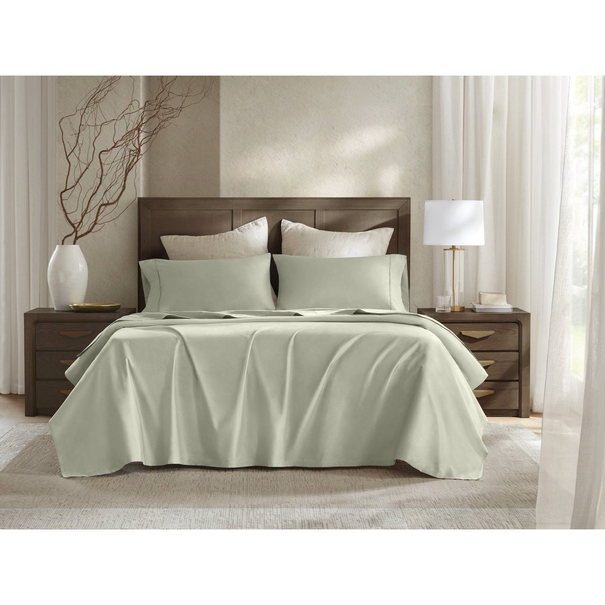 Split King Sateen Sheet Set - Sage