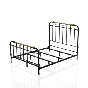 Transitional Style Bed With Accents