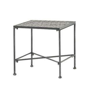 Outdoor Square Side Table With X Shaped Iron Frame - Black