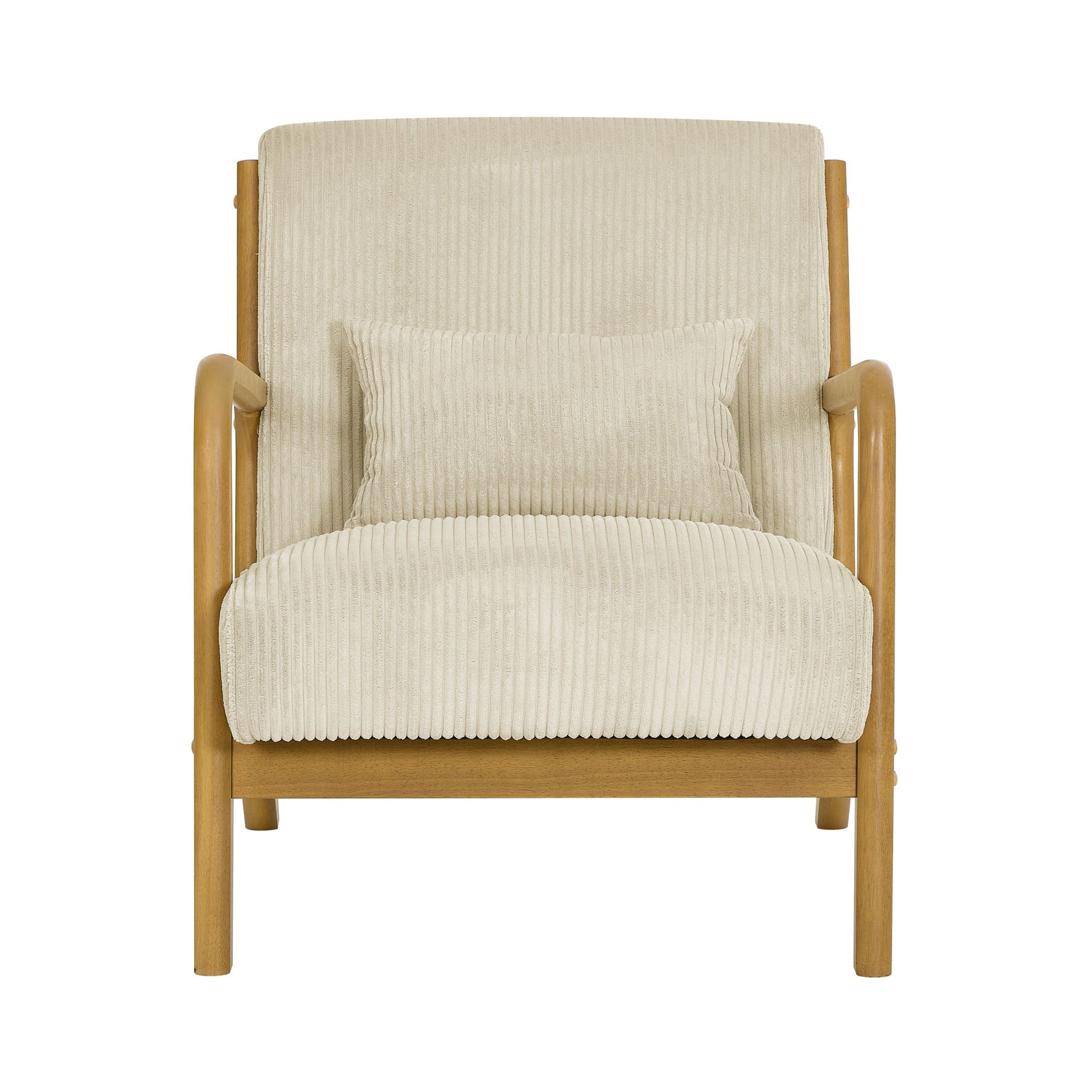 Upholstered Armchair With Back Support Pillow