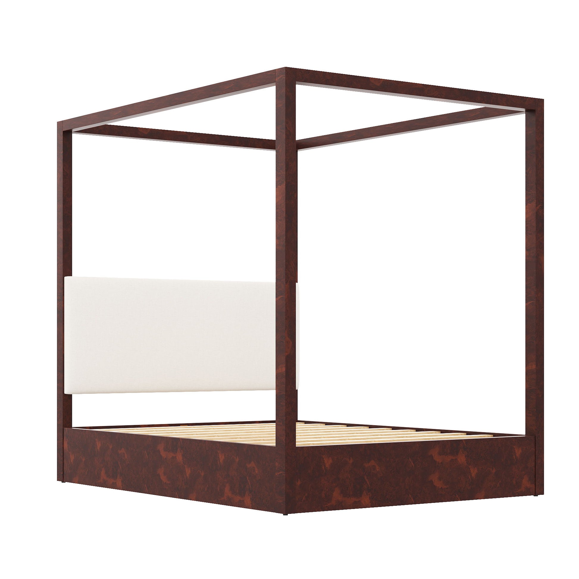 Canopy Platform Bed With Upholstered Headboard