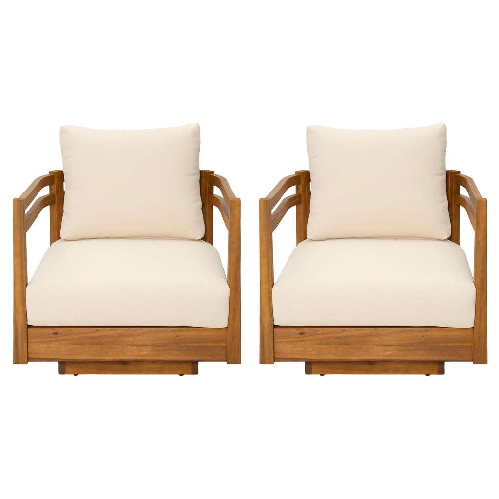 Outdoor Smooth Swivel Chair With Cushions