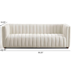 April - Mid-Century Modern Luxury Tight Back Boucle Couch