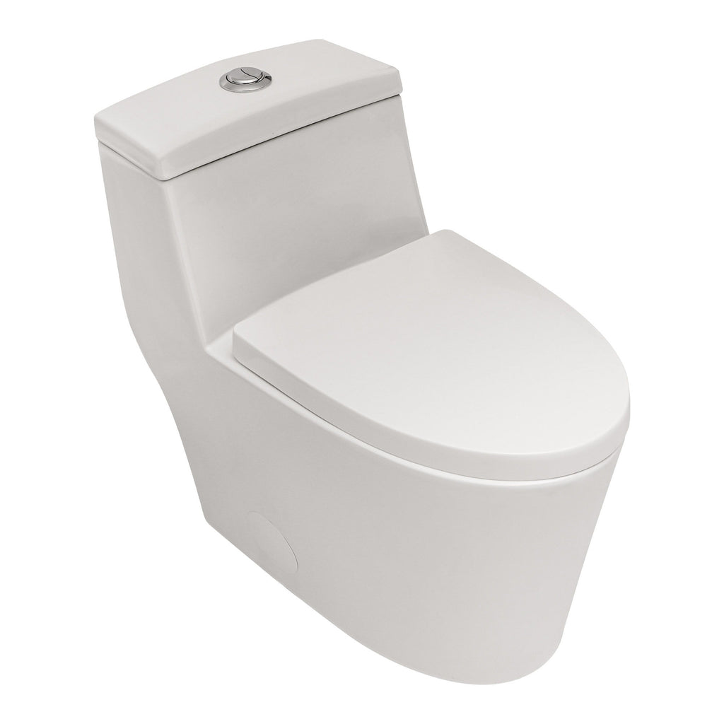1 Piece Toilet, Dual Flush, Soft Closing Seat - White