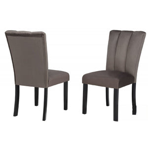 Dining Chairs With Pedestal Base (Set of 2) - Black / Brown