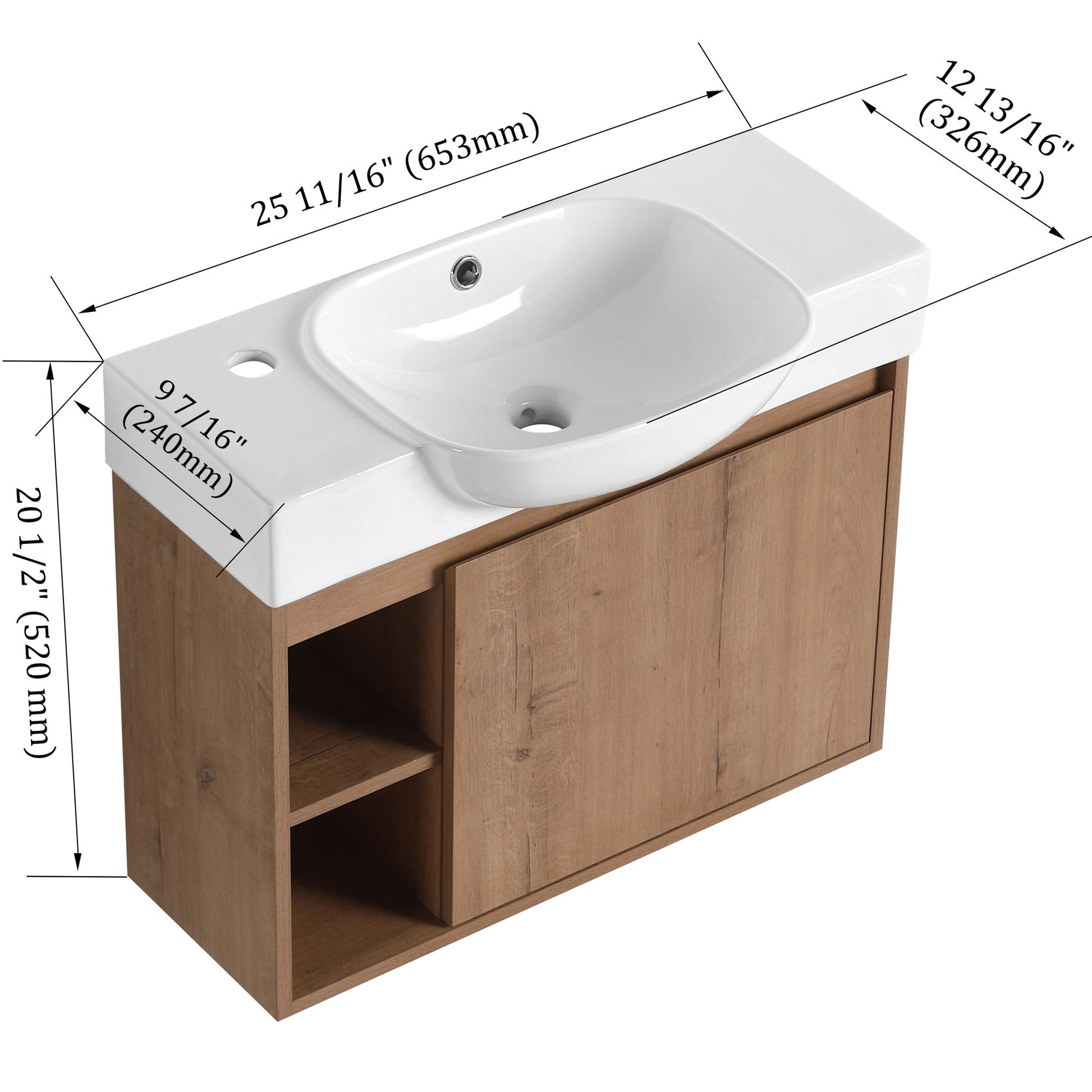 Sleek Design Freestanding Bathroom Vanity With Sink, Soft Close Door