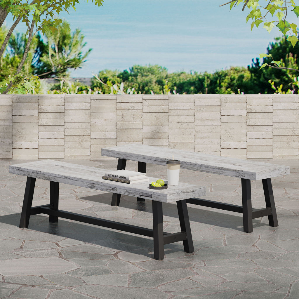 Tranquilizer - Outdoor Acacia Wood Bench With Slat Panel Design