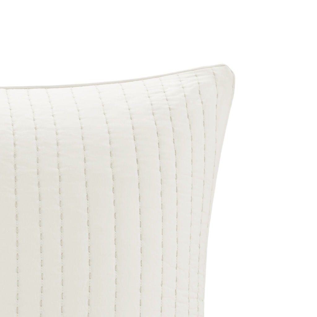 Camila - Quilted Euro Sham - White