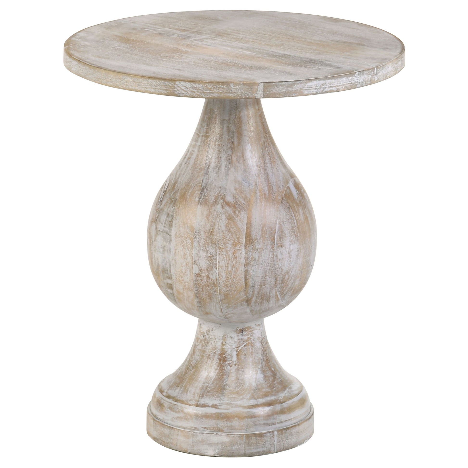 Pedestal Accent Table Elegant Round Top Table - Ivory