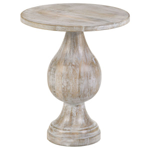 Pedestal Accent Table Elegant Round Top Table - Ivory