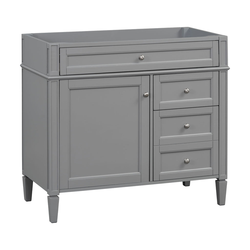 Bathroom Vanity Without Top Sink, Modern Bathroom Storage Cabinet With 2 Drawers And A Tip-Out Drawer