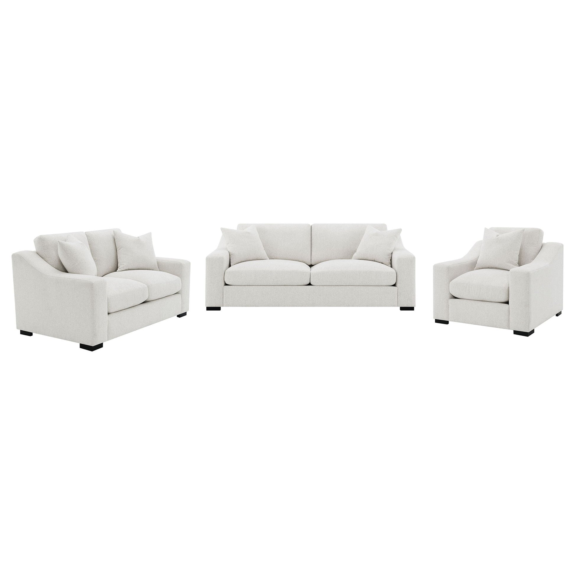Chelan - Upholstered Track Arm Sofa Set With Curved Arms