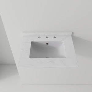 Basin Sink, 0.6" Ultra Thin Profile, Triple Faucet Holes, Sink Only