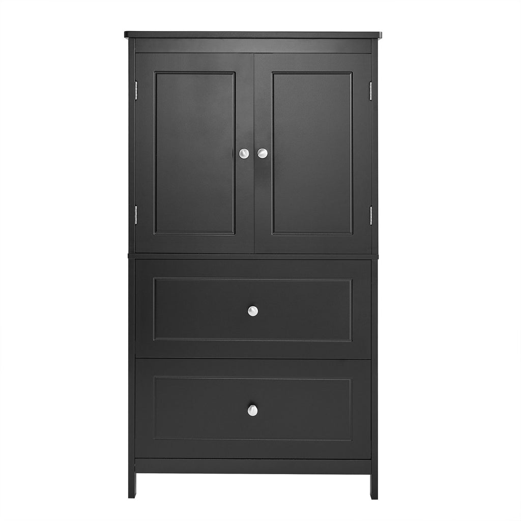 Bathroom Storage Cabinet With 2 Doors And Drawers, Adjustable Shelf