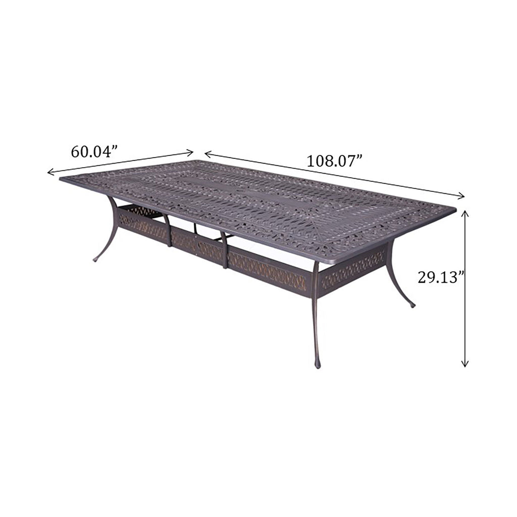 Rectangular Metal Dining Set With Cushions