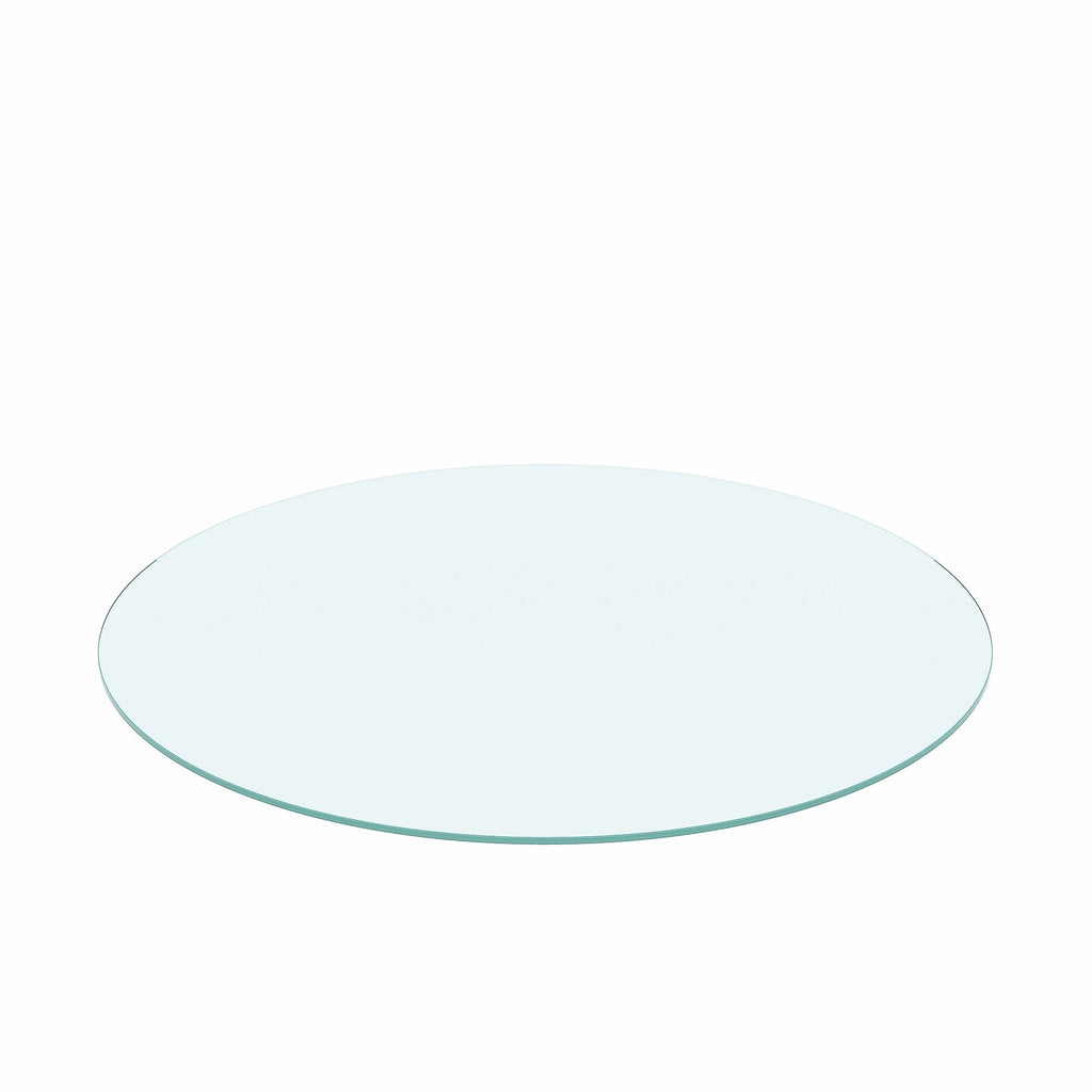 36" Round Tempered Glass Table Top Clear Glass 1 / 4" Thick Flat Polished Edge - Transparent