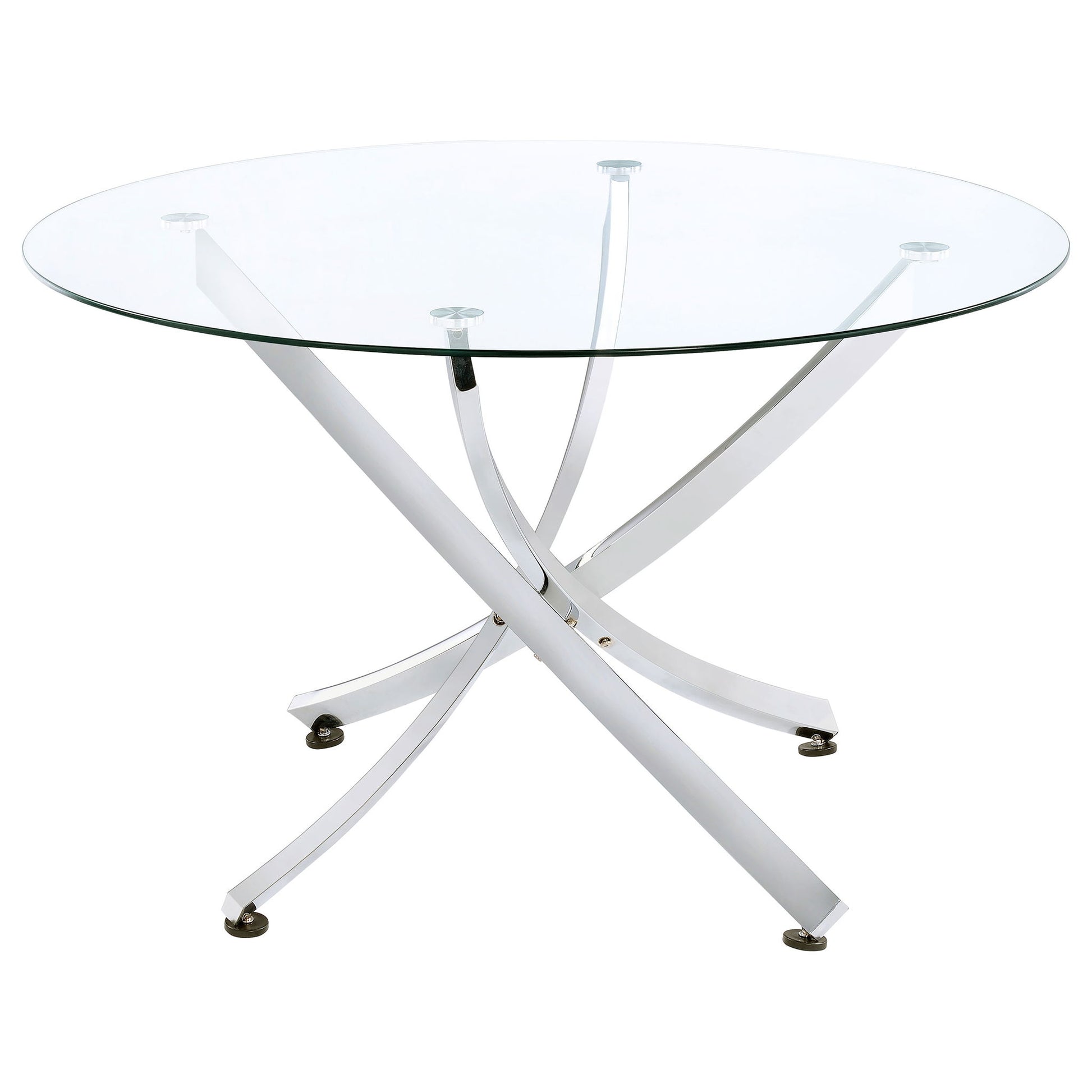 Declan - Round Top Dining Table - Chrome