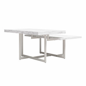 Brielle - Coffee Table, 2 Tiered Design - White Marble
