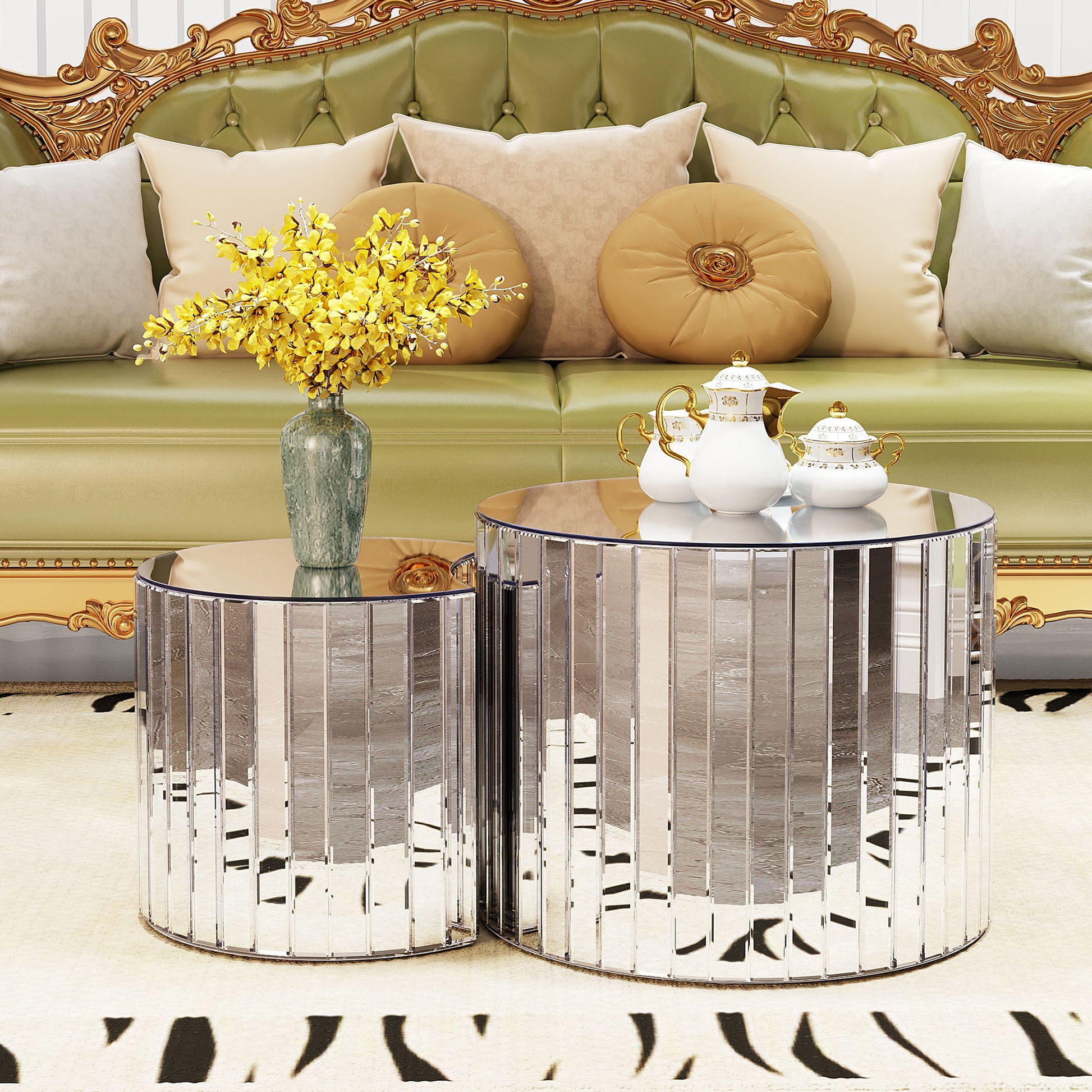 Coffee Table - Silver / Mirror