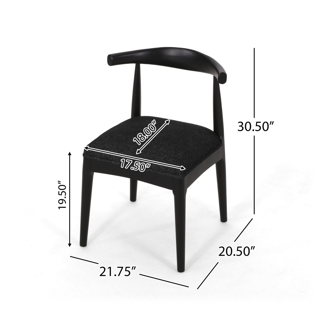 Mid Century Modern Dining Chair Set With Upholstered Seating
