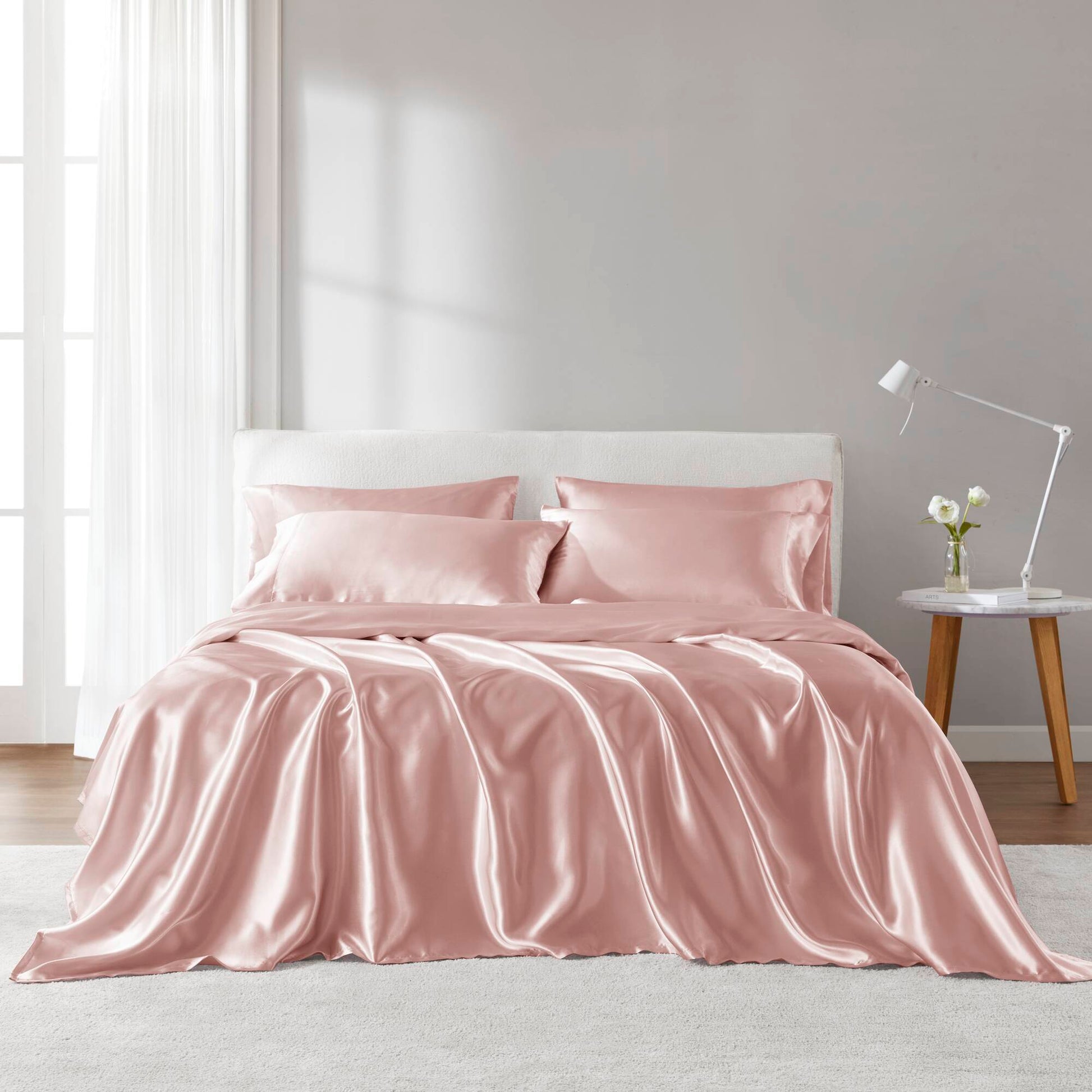 Satin - Wrinkle-Free Luxurious 6-Piece Sheet Set - Blush