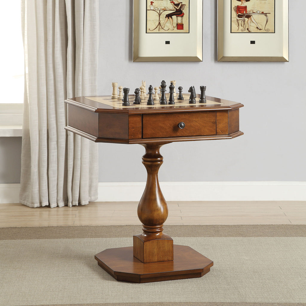 Bishop - Reversible Chess Checker Game Table With Game Tray (Chess Fingures Not Included)