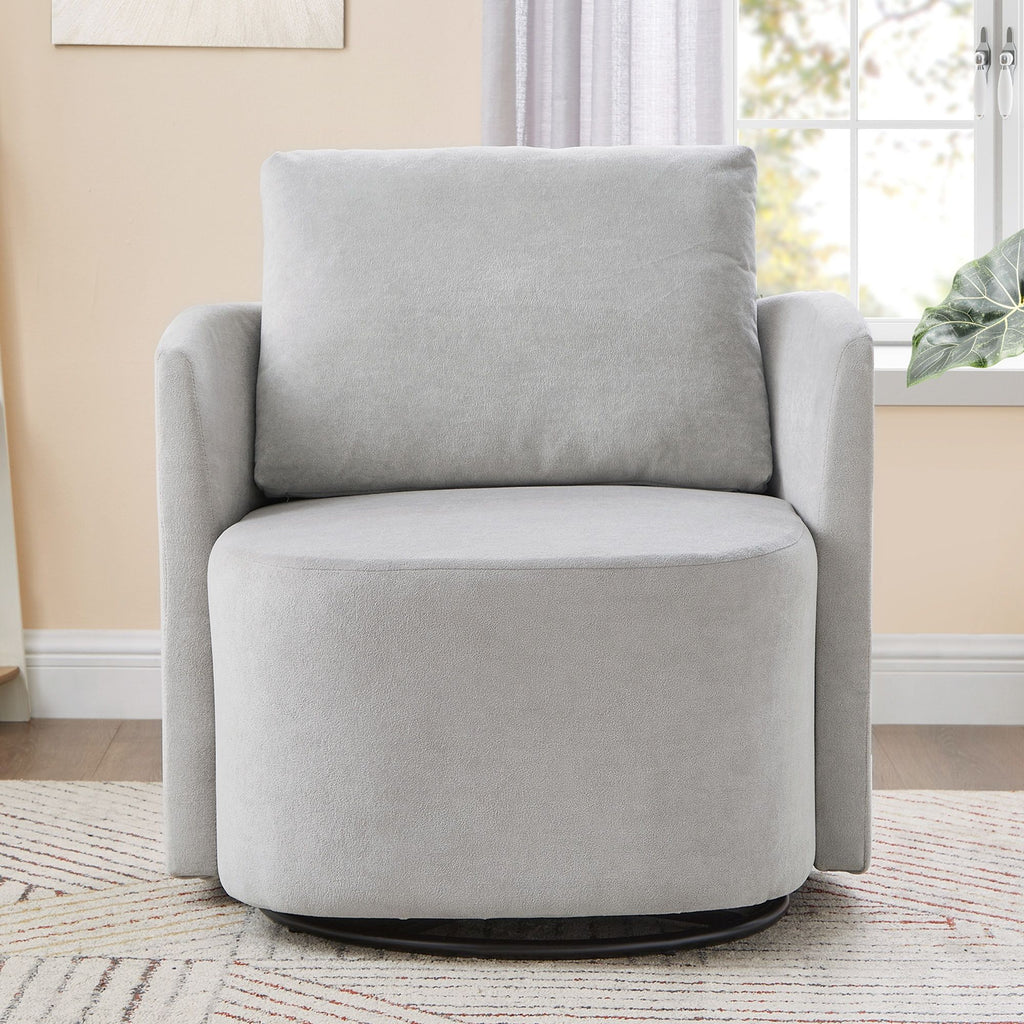 360° Modern Swivel Chair With Upholstered Curved Design