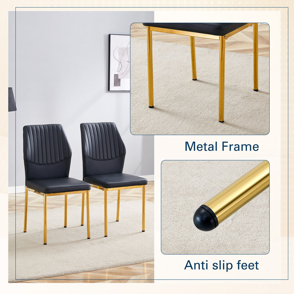 Luxury Simple Chair With Metal Gold Leg
