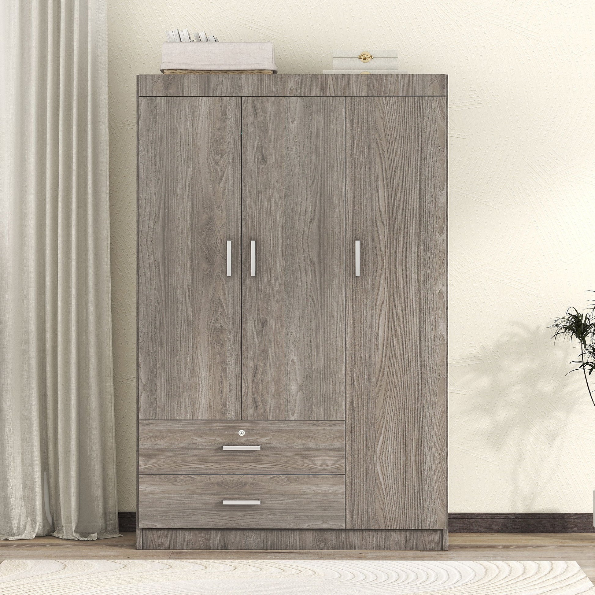 3 Door Wardrobe With 2 Drawers