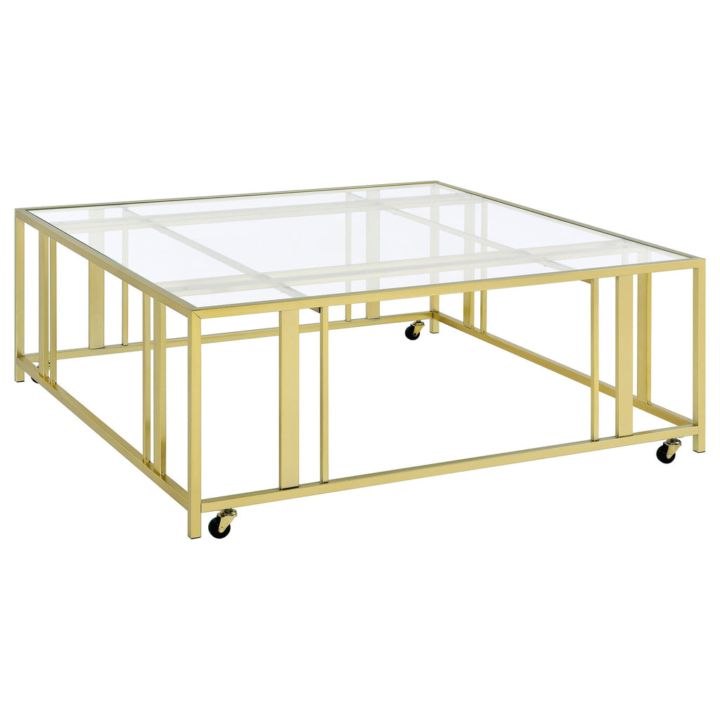 Square Coffee Table - Brushed Brass