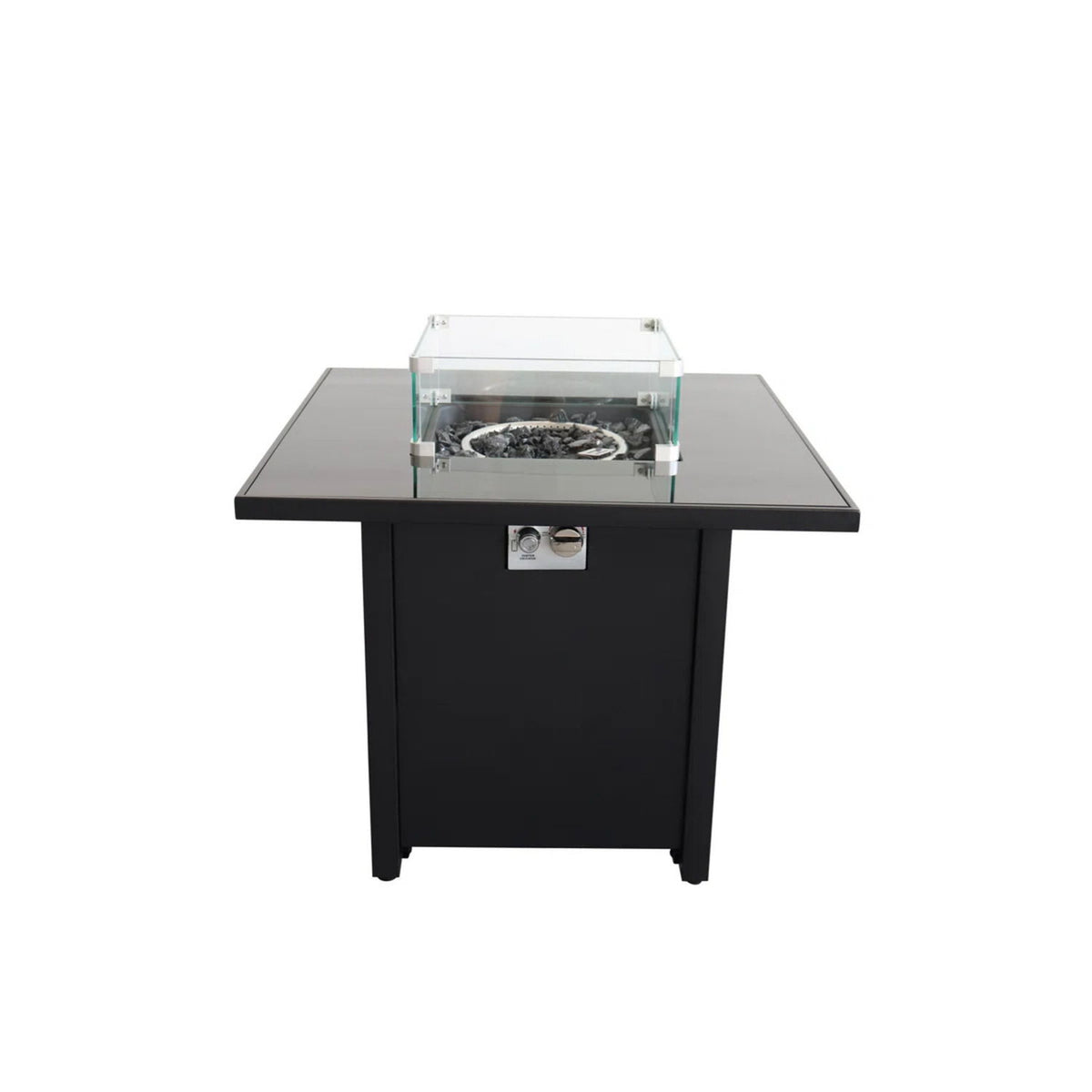 Powdercoated Fire Pit With Top - Black