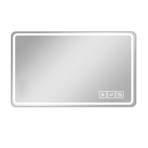 LED Bathroom Mirror Vanity Mirrors With Front Lights Wall Mounted Anti-Fog Frameless Make Up Mirror With Light Copper Free Silver Mirror Horizontal Or Vertical - Silver