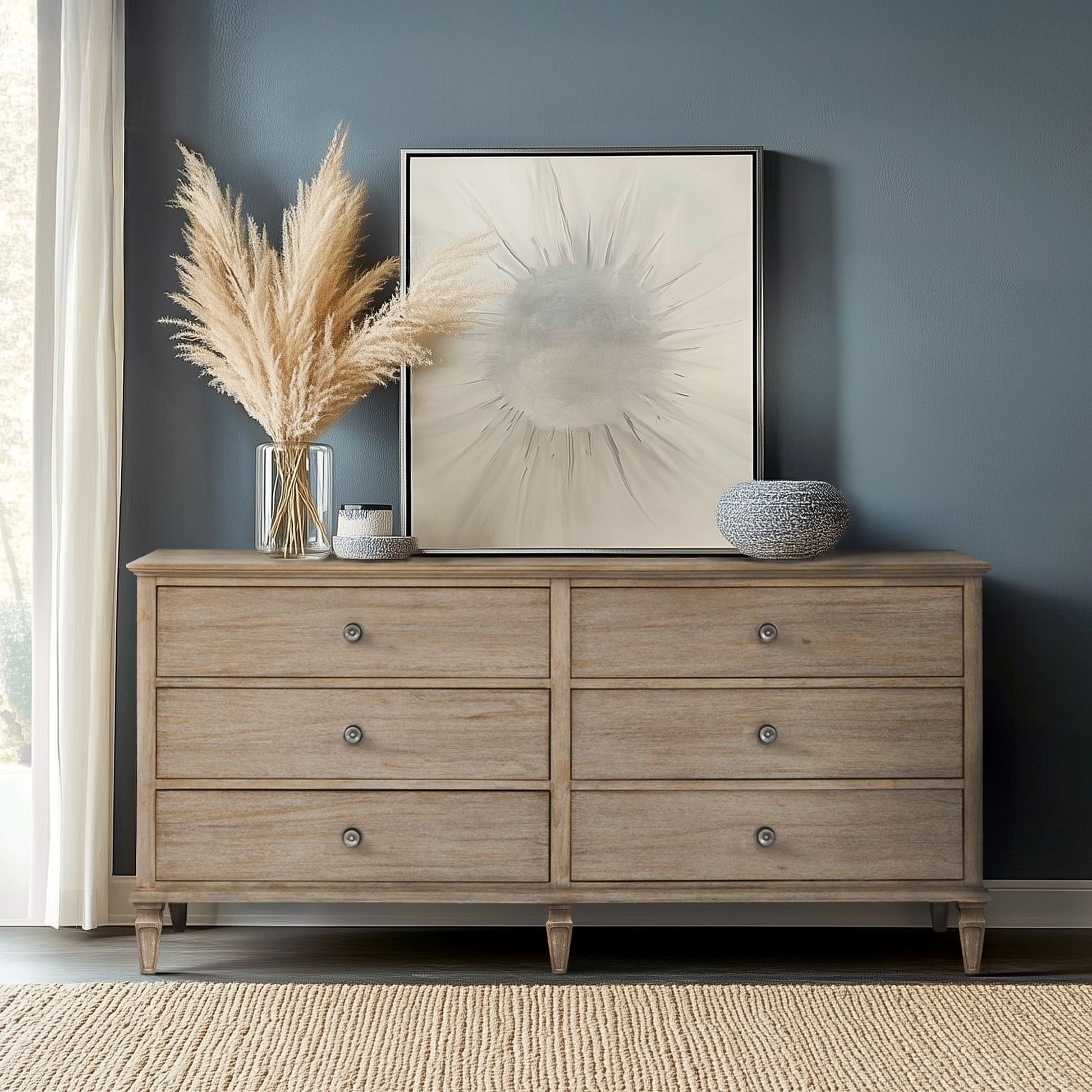 Victoria - 6 Drawer Dresser - Light Natural
