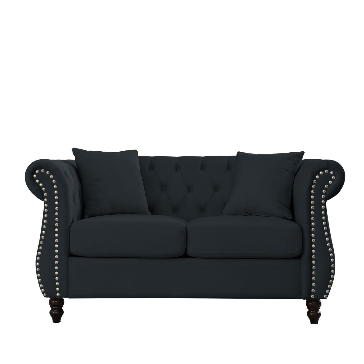 Chesterfield Sofa With Rolled Arms And Nailhead Trim