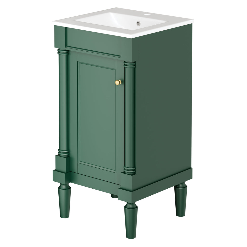 French Style Bathroom Cabinet With Sink, Adjustable Shelf