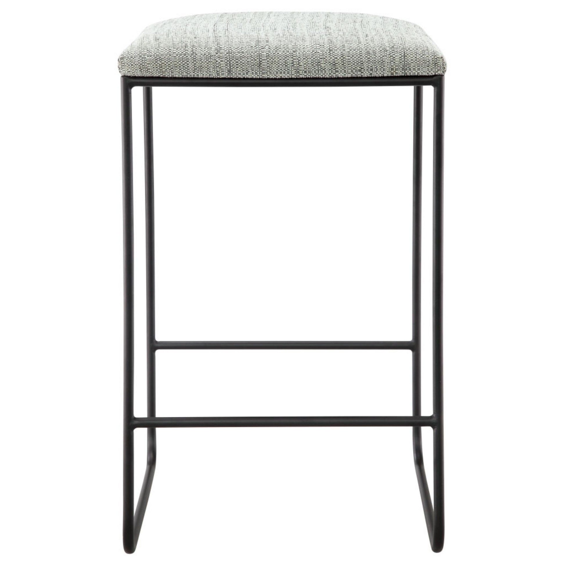 Counter Stool With Faux Seat - Heathered Gray / Matte Black
