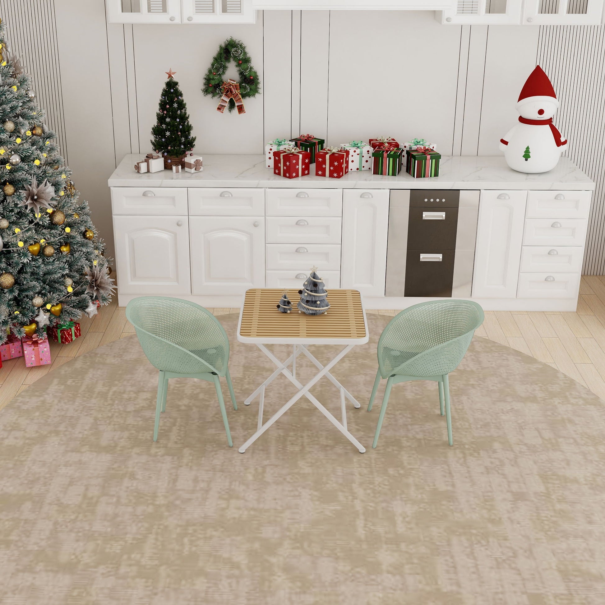 2 Pack Lounge Chair Set & Folding Square Table