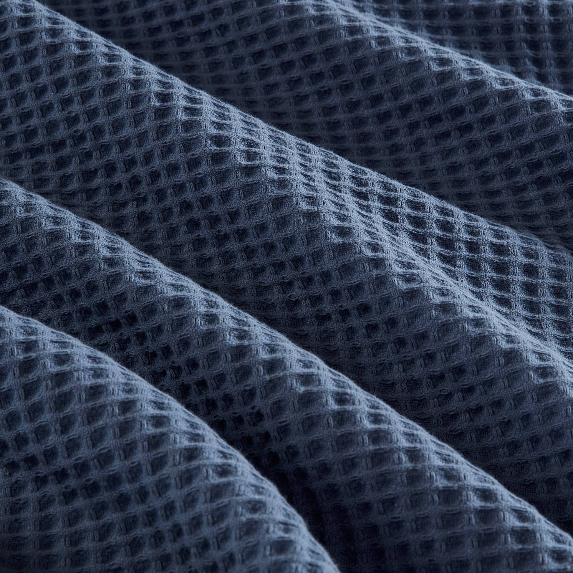 Waffle Weave - King Cotton Blanket - Indigo