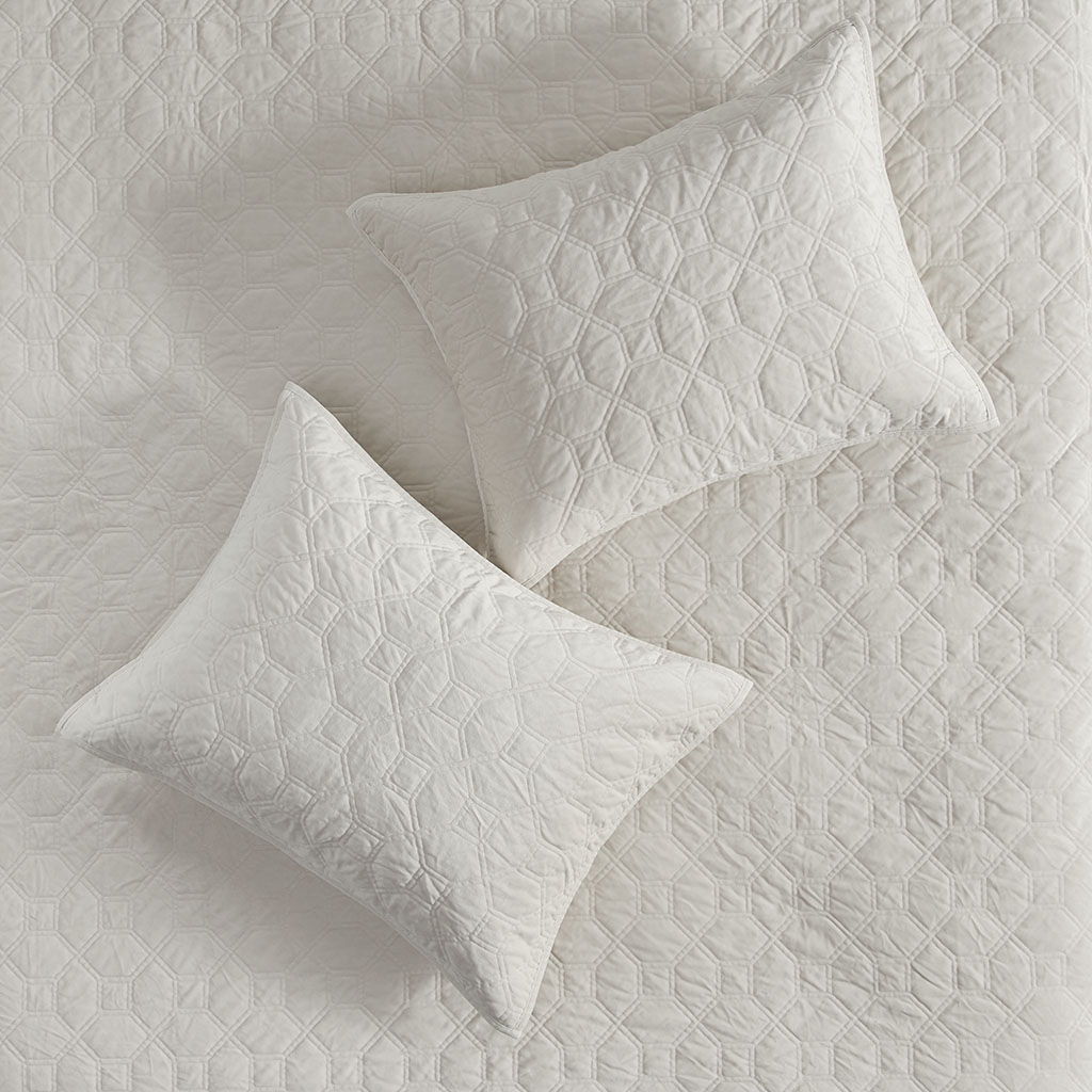 Harper - Reversible 3 Piece Coverlet Set - Ivory