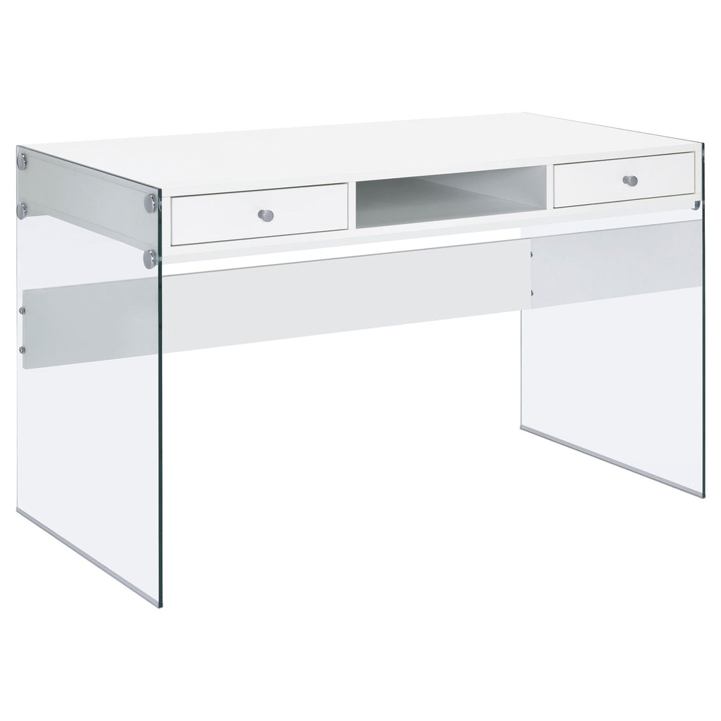 Barretta - 2 Drawer Writing Desk - Gloss White
