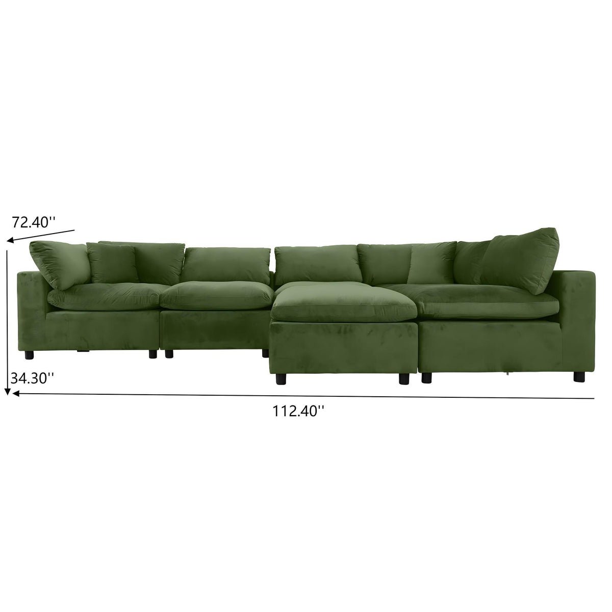 Hayward - Sectional Sofa - Olive Green
