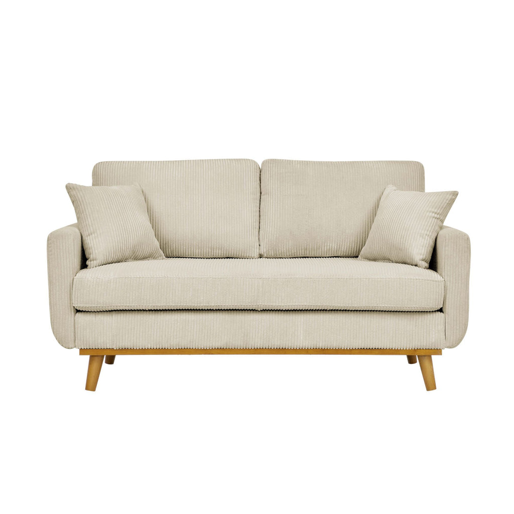 Upholstered Loveseat With Arms And Pillows