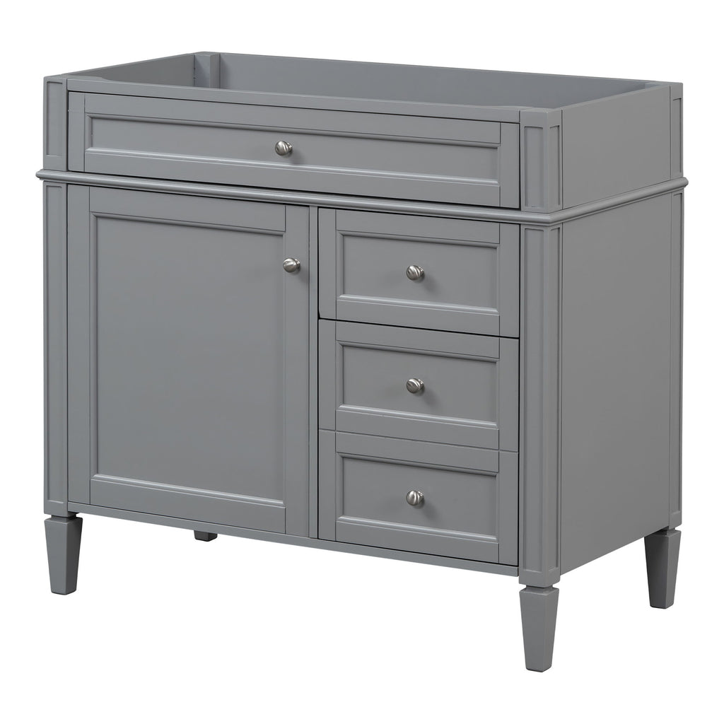 Bathroom Vanity Without Top Sink, Modern Bathroom Storage Cabinet With 2 Drawers And A Tip-Out Drawer