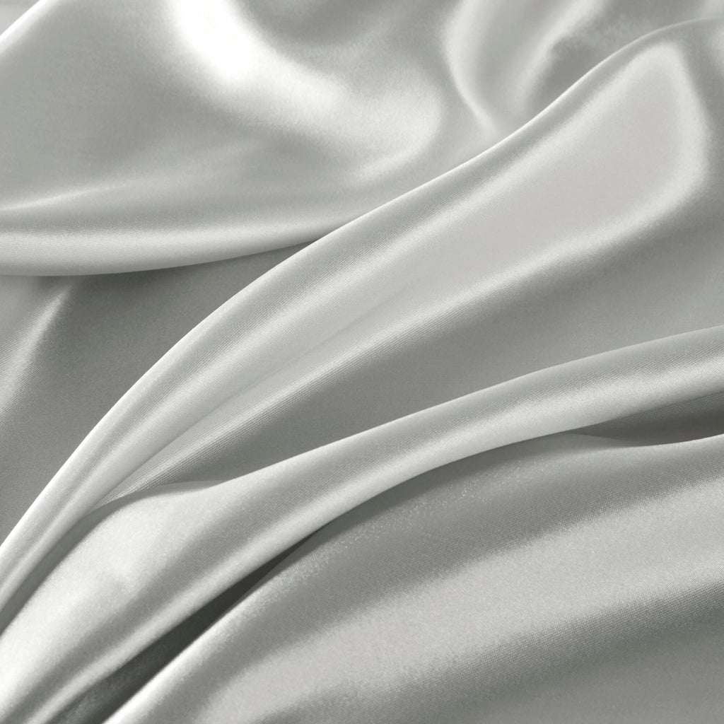 Satin - California King Wrinkle - Free Luxurious 6 Piece Sheet Set - Light Gray