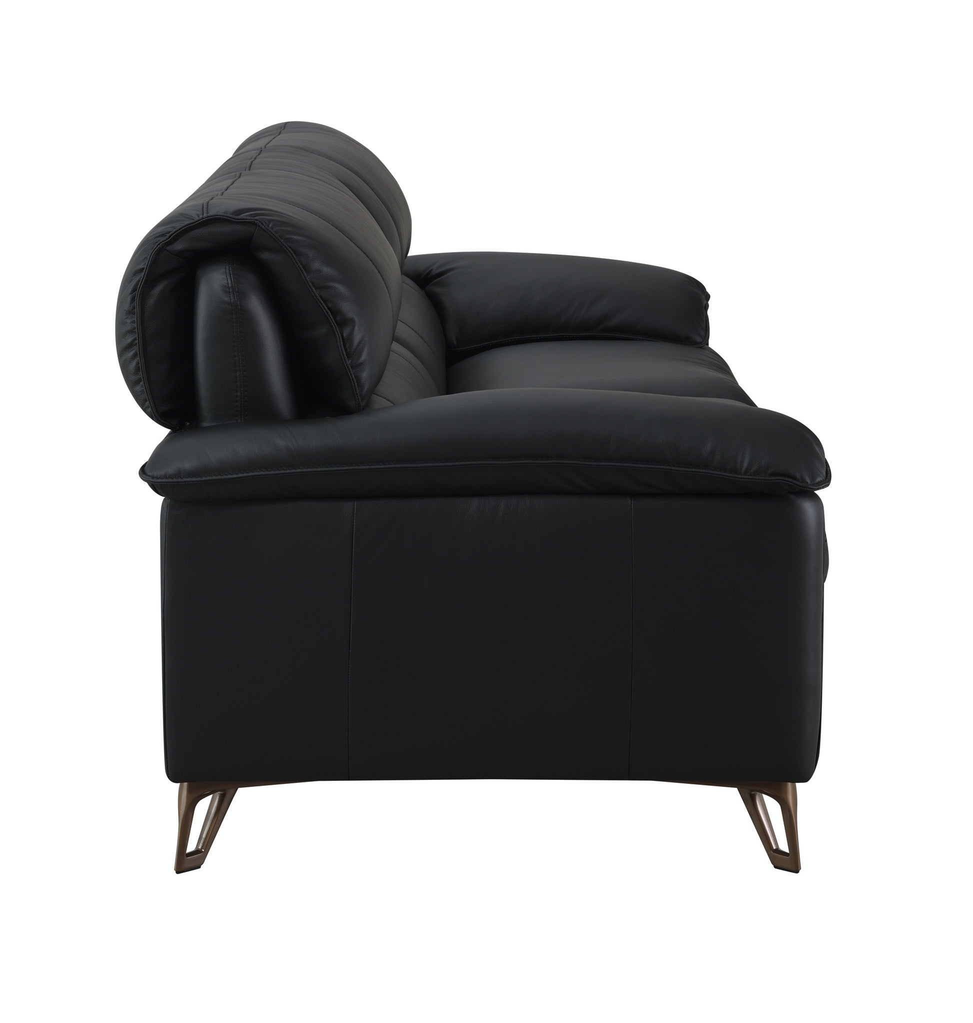 Eilene - Top Grain Leather Sofa - Black
