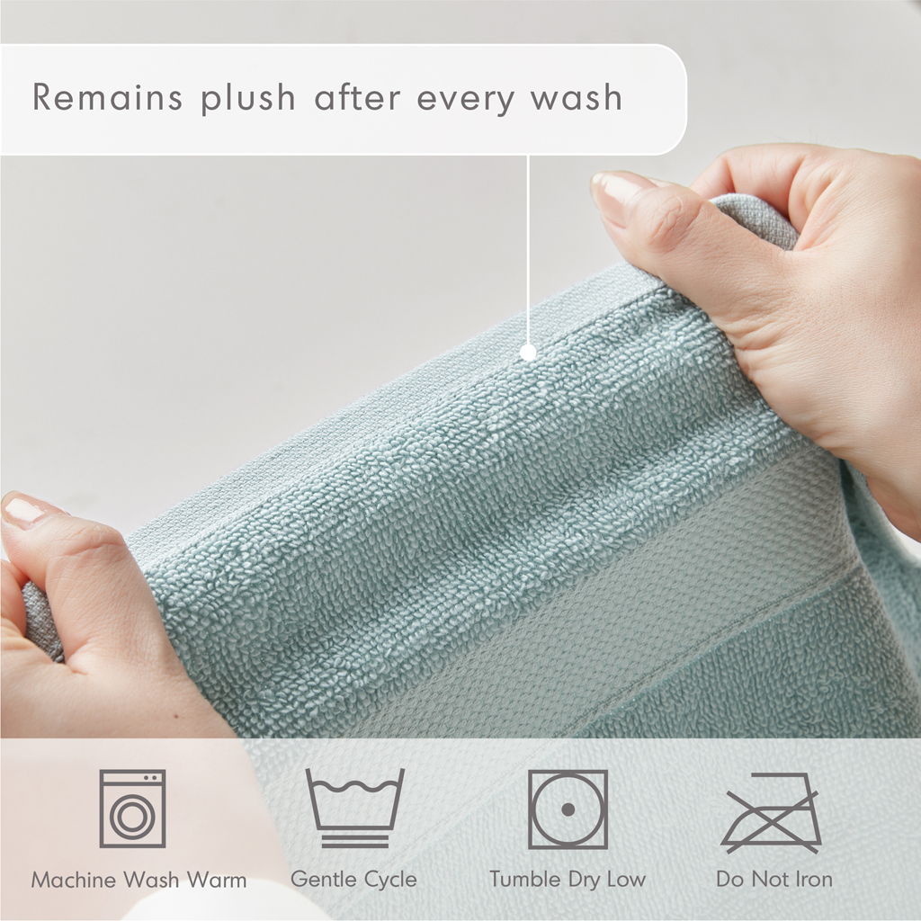 Premium Turkish Cotton 500GSM Plush 6 Piece Towel Set - Seafoam