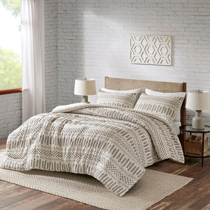 Rhea - Comforter Mini Set - Ivory / Charcoal