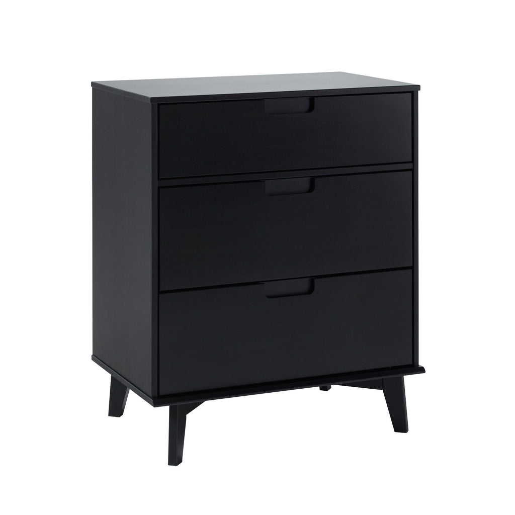 Modern 3 Drawer Dresser - Black