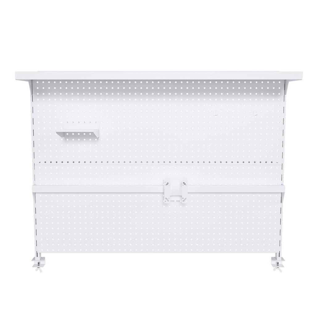 Clamp On Desk Pegboard With Single Monitor Stand